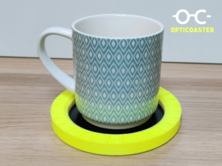 OPTICOASTER - High Visibility Coaster - High Contrast - Tactile Lip - Blindness and Vision Loss Visually Impaired Visual Impairment